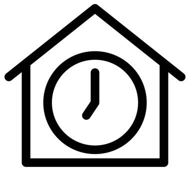 Beyaz üzerine ev vektörü simgesinden basit ve minimalist çalışma