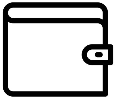 Beyaz arkaplanda cüzdan çizgisi vektör simgesi