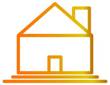 ev düz simgesi, vektör illüstrasyonu