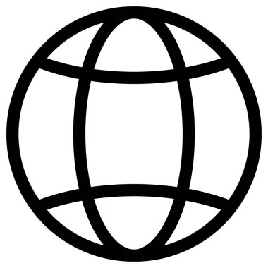 bir dünya küresinin siyah ve beyaz vektör çizimi