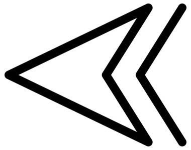 beyaz arkaplanda izole edilmiş yönü olan siyah çizgi ok simgesi 