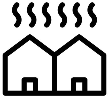 Beyaz arkaplanda basit ve minimalist siyah felaket vektör simgesi