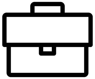 Beyaz arkaplanda evrak çantası vektör simgesi