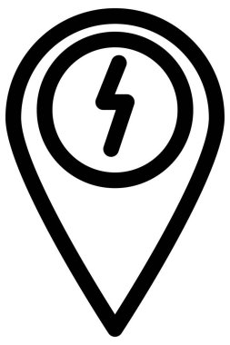 Basit ve minimalist benzin istasyonu kalın vektör simgesi