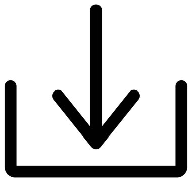 aşağı ok simgesi. Vektör çizim biçimi düz ikonik semboldür