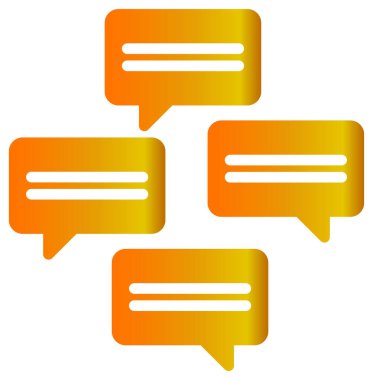 Beyaz üzerine basit ve minimalist ofis ve iş görüşmesi vektör simgesi