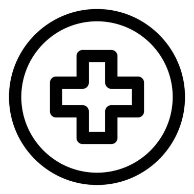 Tıbbi vektör ikonu. Biçim iki renkli daire içine alınmış semboldür