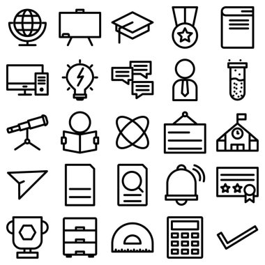 vektör simgeleri siyah ve beyaz biçiminde ayarlandı.