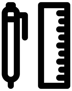 Basit ve minimalist ofis, beyaz üzerine cesur vektör simgesi