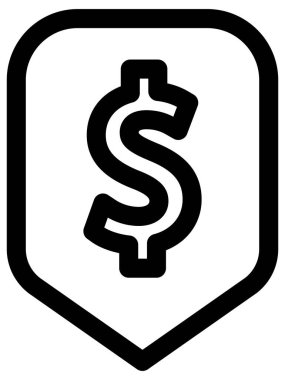 Dolar bankacılık vektör simgesi. biçim iki renkli düz semboldür