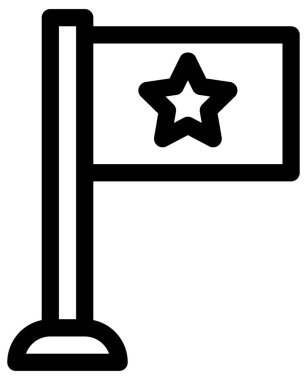 Beyaz üzerine basit ve minimalist bayrak vektör simgesi