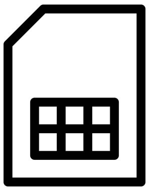 Beyaz arkaplanda sim kart vektör simgesi