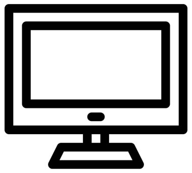 bilgisayar ekranı, vektör simgesi beyaz arkaplanda izole edildi