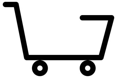 Alışveriş arabası simgesi, vektör illüstrasyonu