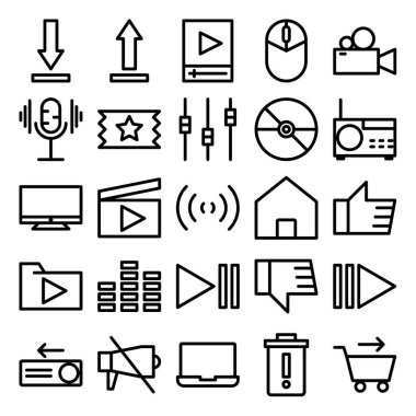 16 web simgesinin vektör illüstrasyonu