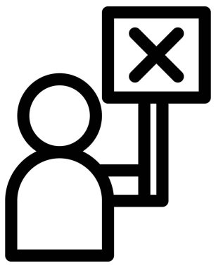 protesto simgesi, satır vektör illüstrasyonu 