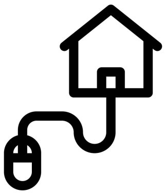 Beyaz üzerine ev vektörü simgesinden basit ve minimalist çalışma