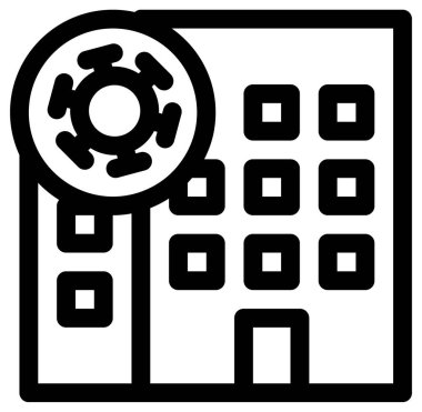 Basit ve minimalist covid-19 vektör simgesi. tıp ve sağlık hizmeti kavramı