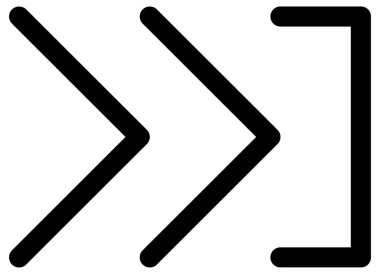 beyaz arkaplanda izole edilmiş yönü olan siyah çizgi ok simgesi 