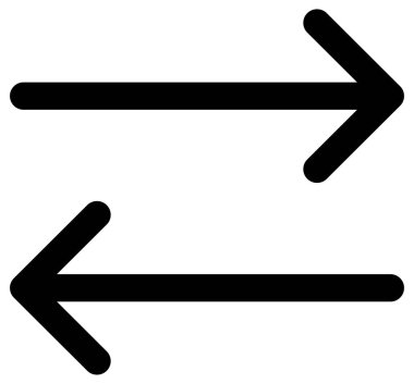 beyaz arkaplanda izole edilmiş yönü olan siyah çizgi ok simgesi 