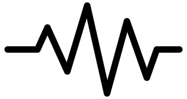 beyaz arkaplanda kardiyogram vektör simgesi