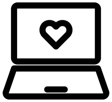 Aşk ve romantizm çizgi vektör simgesi.