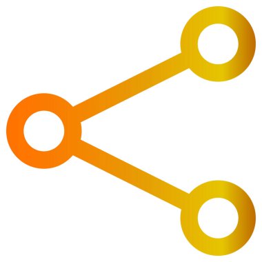 Sarı ve beyaz vektör ikonu. iki renkli düz sembol, turuncu ve gri renkler, yuvarlak açılar,