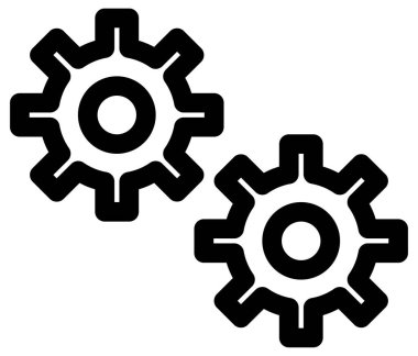 dişliler düz vektör simgesi