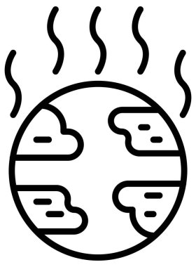 Beyaz üzerine basit ve minimalist ekoloji çizgi vektör simgesi