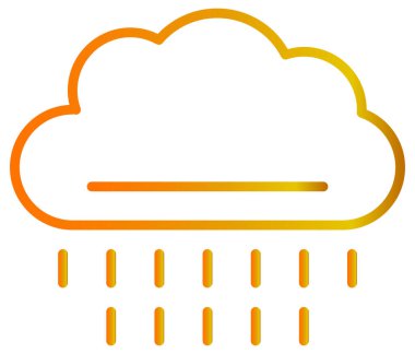 Yağmur bulutu simgesi. Vektör çizim biçimi düz ikonik semboldür