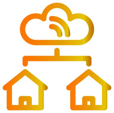 Beyaz üzerine ev vektörü simgesinden basit ve minimalist çalışma