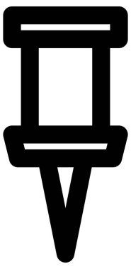 siyah pin vektör simgesi.