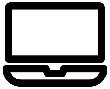 Basit ve minimalist ofis, beyaz üzerine cesur vektör simgesi