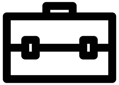 Evrak çantası vektör simgesi. siyah sembol.