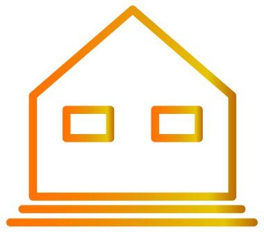 ev düz simgesi, vektör illüstrasyonu