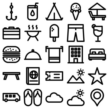 Beyaz arkaplanda izole edilmiş yaz simgesi, vektör illüstrasyonu 