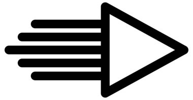 koyu siyah ana çizgi oku beyaz üzerine izole