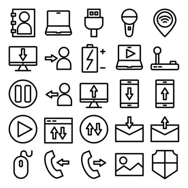 Basit ve minimalist ve teknoloji vektör simgeleri