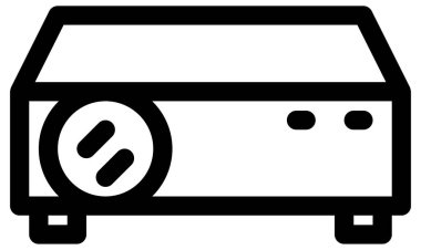 Basit ve minimalist ofis, beyaz üzerine cesur vektör simgesi