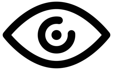 Göz vektör simgesi. biçim iki renkli düz sembol, gri ve cyan renkler, yuvarlak açılar, beyaz arkaplan