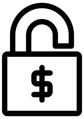 beyaz üzerinde asma kilit vektör simgesi