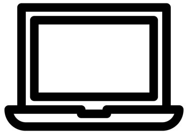 beyaz arkaplanda dizüstü bilgisayar vektör çizgisi simgesi