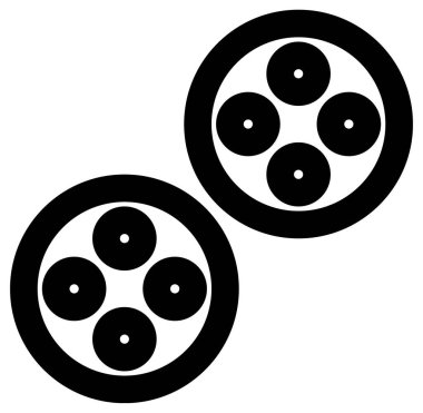 Siyah ve beyaz simgesinin vektör illüstrasyonu