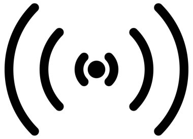 Siyah kablosuz ses dalgalarının vektör çizimi