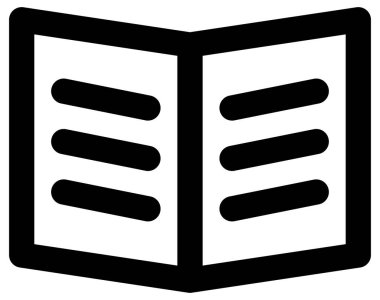 kitap vektör simgesi. biçim düz sembol, gri renk, yuvarlak açılar, siyah arkaplan