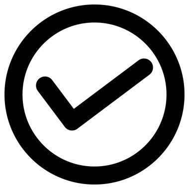 Tamam vektör simgesi. biçim düz semboldür