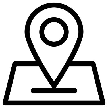 Beyaz arkaplanda harita işaretleyici çizgi vektör simgesi