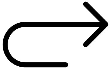 beyaz arkaplanda izole edilmiş yönü olan siyah çizgi ok simgesi 