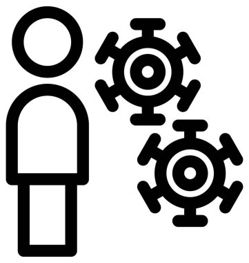 Basit ve minimalist covid-19 vektör simgesi. tıp ve sağlık hizmeti kavramı