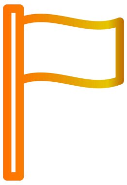 Sarı ve turuncu renkli rehber ikonu. vektör illüstrasyonu